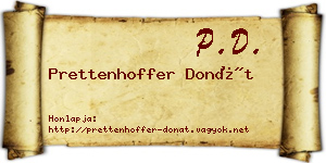 Prettenhoffer Donát névjegykártya